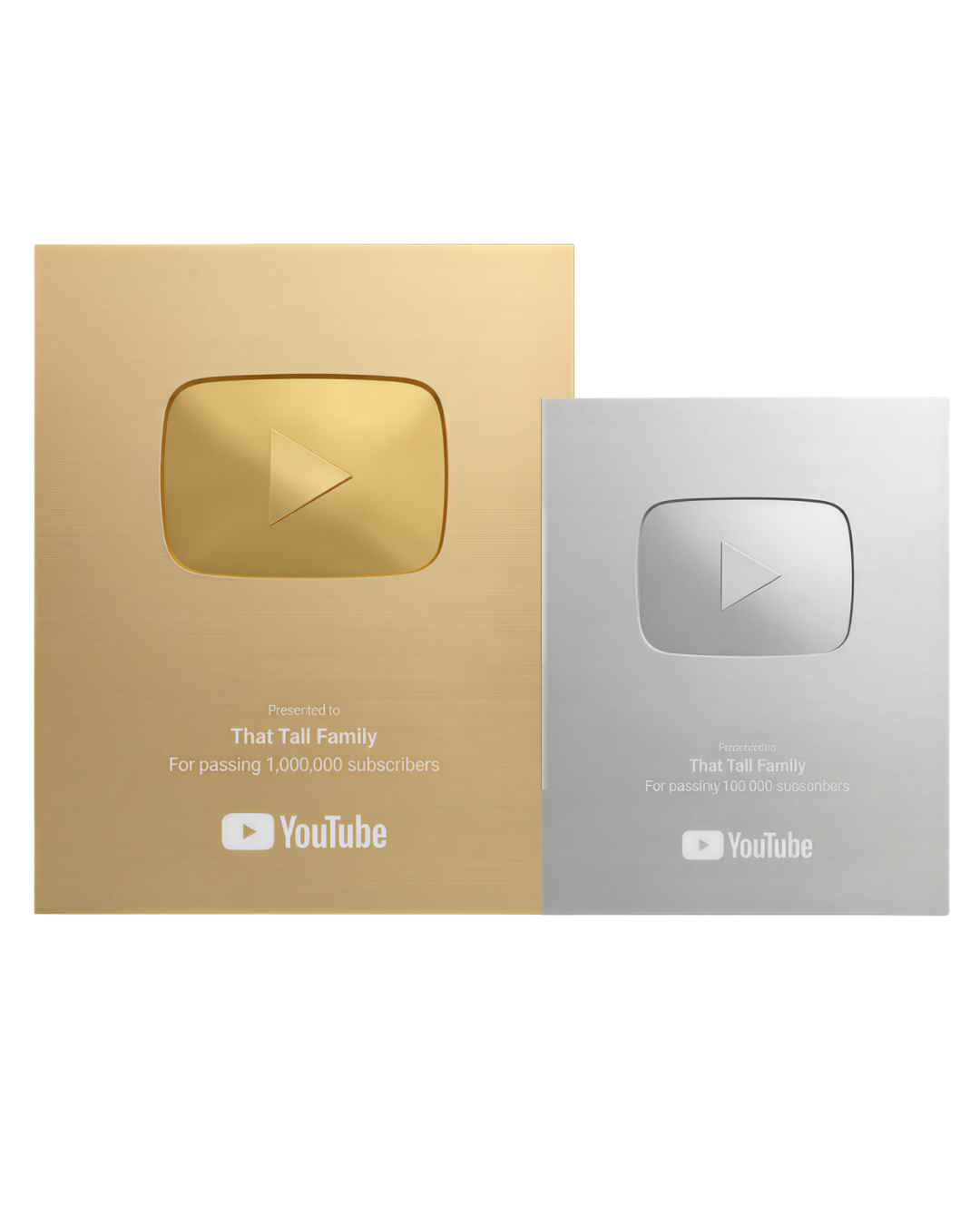 YouTube Gold and Silver Play Button Awards - That Tall Family
